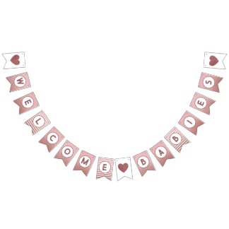 Välkommen Spädbarn Twin Ro Guld Baby Shower Sprink Vimplar