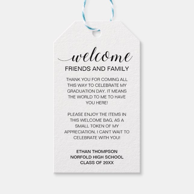 Välkommen Studenten ut ur gästblocket Presentetikett (Framsidan)