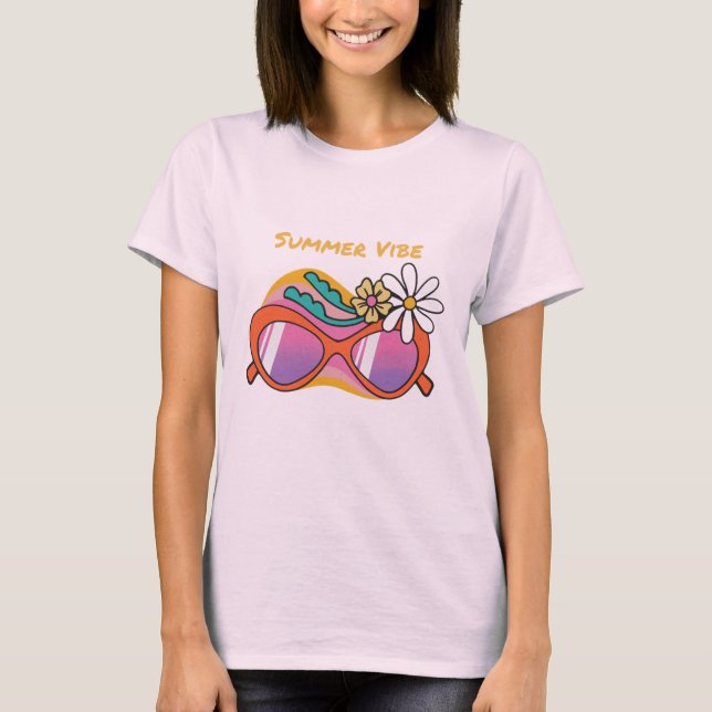Välkommen Summer T-Shirt | Roligt Sunglass Typogra (Framsida)