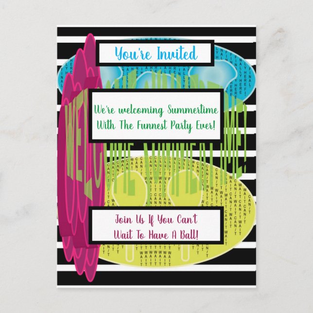 Välkommen Summertime Inbjudan Vykort (Framsida)