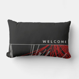 Välkommen | Svartvit Abstrakt Rosett band Lumbarkudde