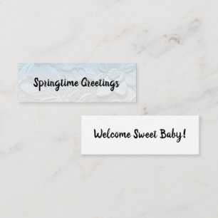 Välkommen Sweet Baby/Springtime Hälsning Mini Busi Visitkort