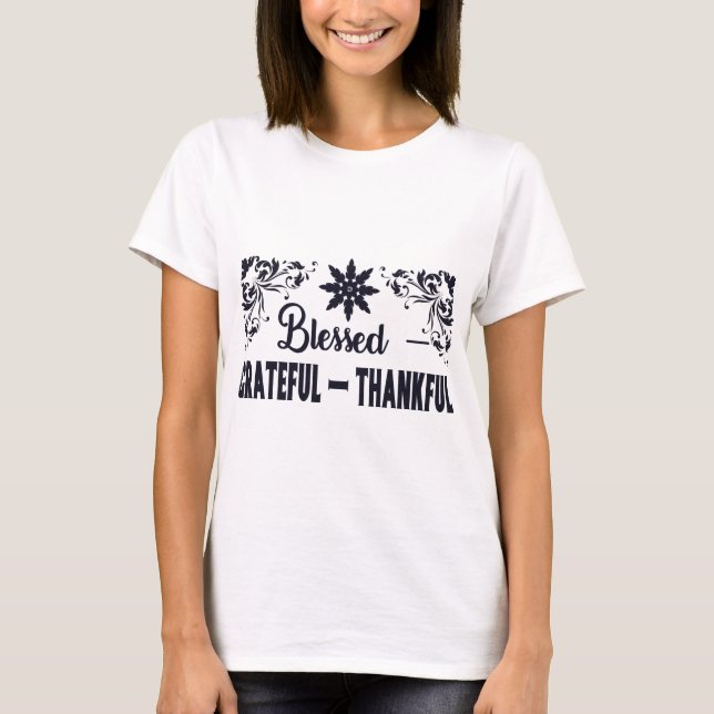 Välkommen tacksam tack t shirt (Framsida)
