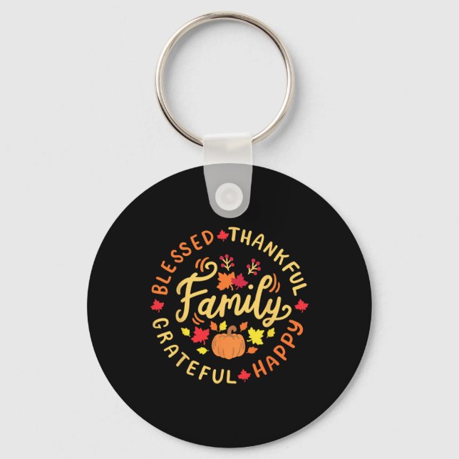 Välkommen, tacksam thanksgiving för familjen nyckelring (Framsida)