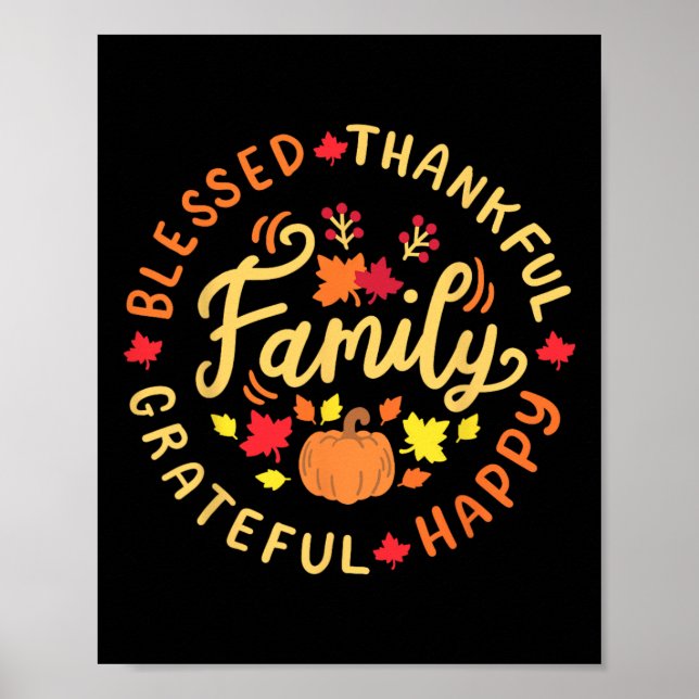 Välkommen, tacksam thanksgiving för familjen poster (Framsidan)