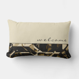 Välkommen | Tan Black & Beige Färg Block Mönster Lumbarkudde