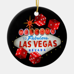 Välkommen tärningLas Vegas prydnad Julgransprydnad Keramik