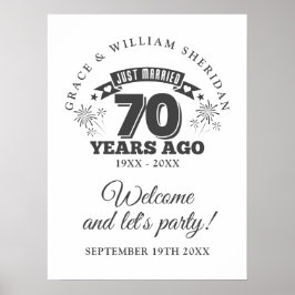 Välkommen till 70-årsjubileum för bröllop poster