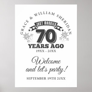 Välkommen till 70-årsjubileum för bröllop poster