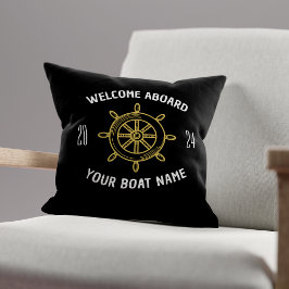 Välkommen till Aboard Gift for Boat Owners Black & Kudde