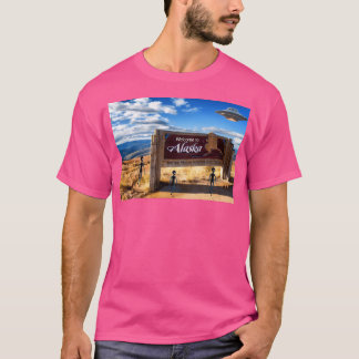 Välkommen till Alaska - Amerikanska Ufo Vacation S T Shirt