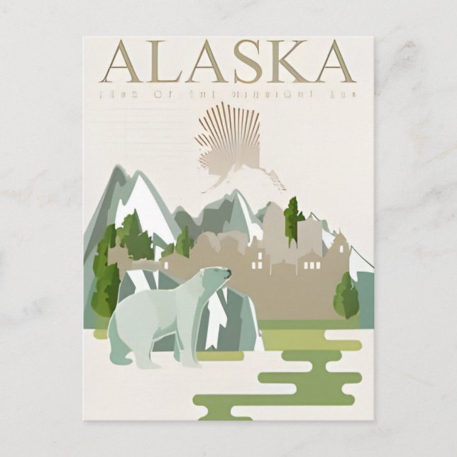 Välkommen till ALASKA-delstaten America Vykort (Framsida)