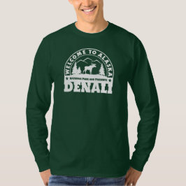 Välkommen till Alaska. Denali - vit Logotyp T Shirt