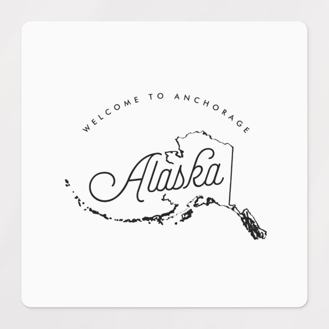 Välkommen till alaska klistermärke (Design 1)