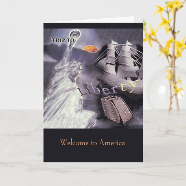 Välkommen till Amerika Liberality anpassningsbar C Kort (Gul blomma)