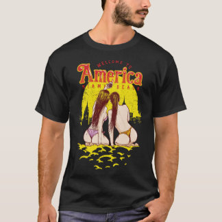 Välkommen till Amerika Miami Beach Älskare Ocean S T Shirt