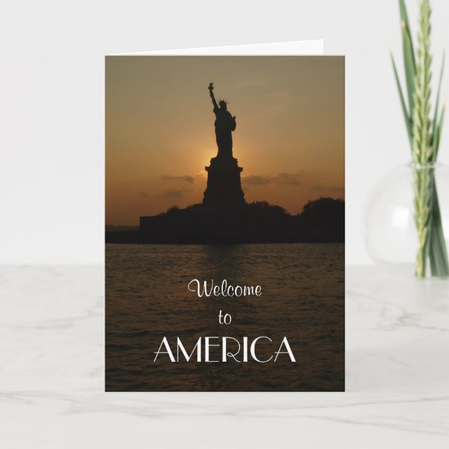 Välkommen till Amerika/Staty över friheten+Ny medb Kort (Framsida)