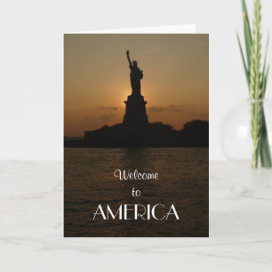 Välkommen till Amerika/Staty över friheten+Ny medb Kort