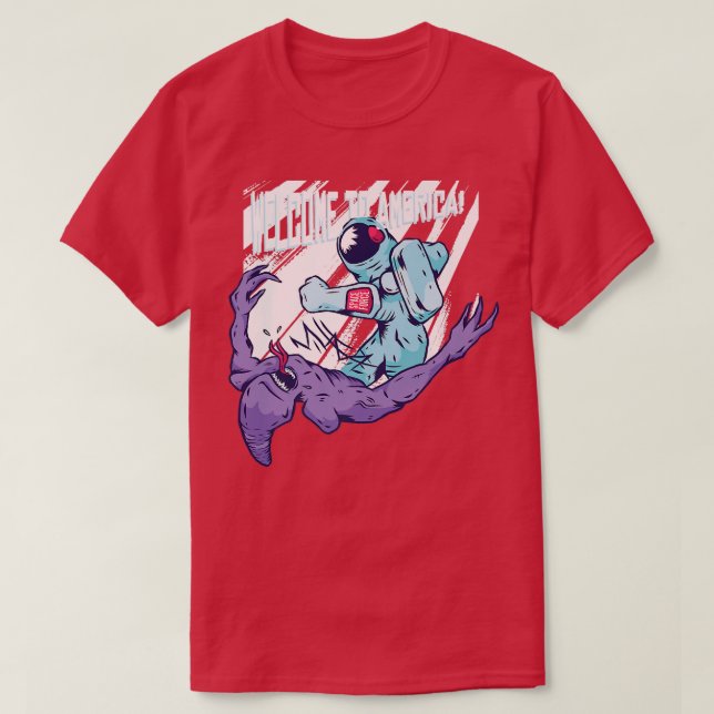 Välkommen till Amerikas Astronaut Astral Cosmic De T Shirt (Design framsida)