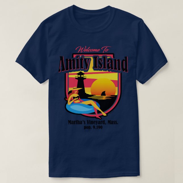 Välkommen till Amity Island T Shirt (Design framsida)