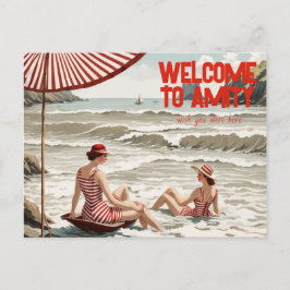 Välkommen till Amity (redigerbar) Seaside Helg Vykort