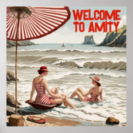 Välkommen till Amity (redigerbar) Seaside Poster