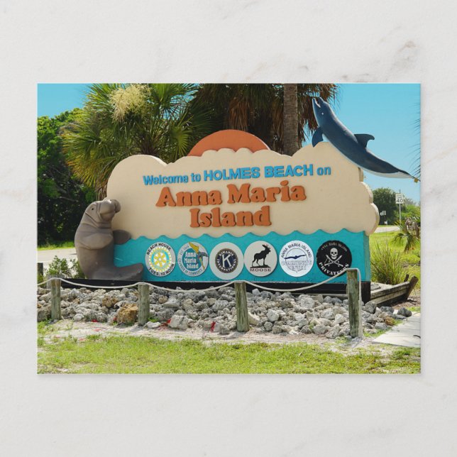 Välkommen till Anna Maria Island Sign Vykort (Framsida)