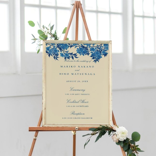 Välkommen till Antique Japansk Blue Cherry Blommar Poster (Skapare uppladdad)