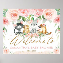 Välkommen till Australian Animals Rosa Blommigt Ba Poster