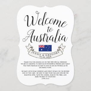 Välkommen till Australien Bröllop på destination Inbjudningar