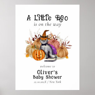 Välkommen till Baby Boo Dikt Cat Baby Shower Poster