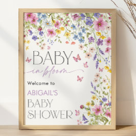 Välkommen till Baby in Bloom Butterfly Baby Shower Poster