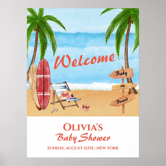 Välkommen till baby ombord på besöksbabyduschen poster (Framsidan)