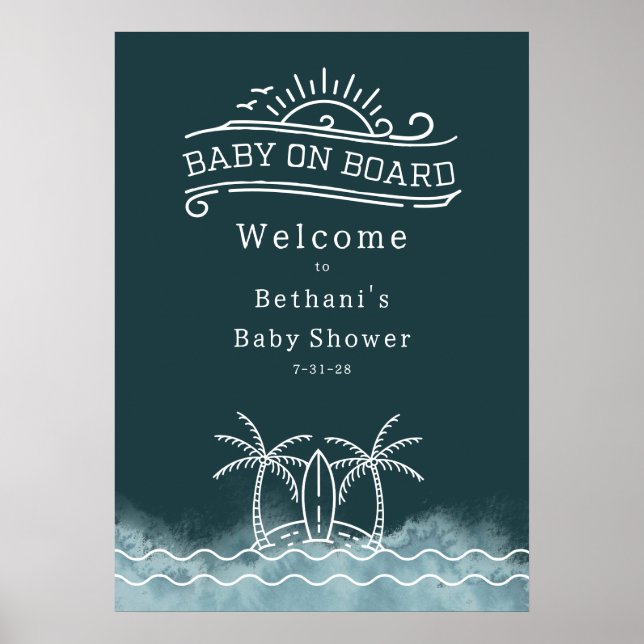 Välkommen till Baby On Board Neutralt Slate Baby S Poster (Framsidan)