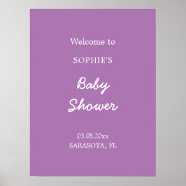 Välkommen till Baby Shower Gentle Lila Poster