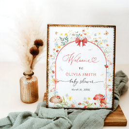 Välkommen till Baby Shower Little Kärlek Kryp Poster