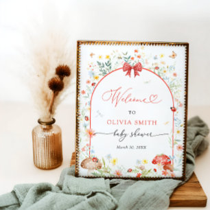 Välkommen till Baby Shower Little Kärlek Kryp Poster
