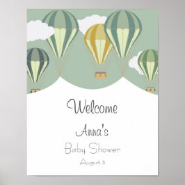 Välkommen till babyduschen i luftballonger poster
