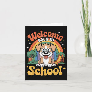 Välkommen till Back to school Cute Hund Kids först Kort