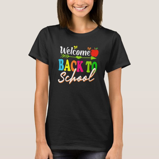 Välkommen till Back to school design 1:a skoldagen T Shirt (Framsida)