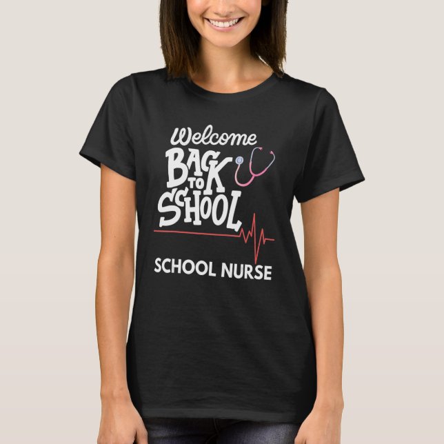 Välkommen till Back to school, första skoldagen L T Shirt (Framsida)