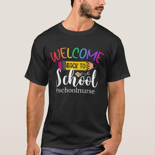 Välkommen till Back to school skolsjuksköterska fö T Shirt (Framsida)