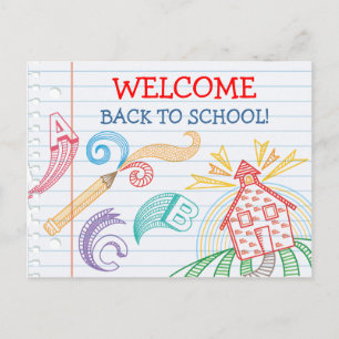 Välkommen till Back to school-vykort Vykort