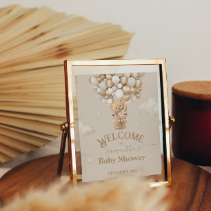 Välkommen till Ballon Barly Wait Baby Shower för n Poster