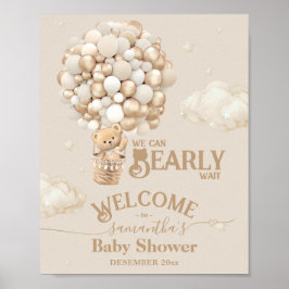 Välkommen till Ballon Barly Wait Baby Shower för n Poster