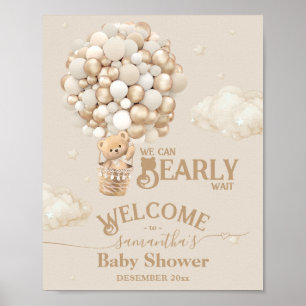 Välkommen till Ballon Barly Wait Baby Shower för n Poster