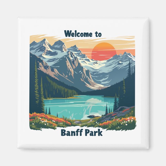 Välkommen till Banff National Canadian Park Magnet (Framsidan)