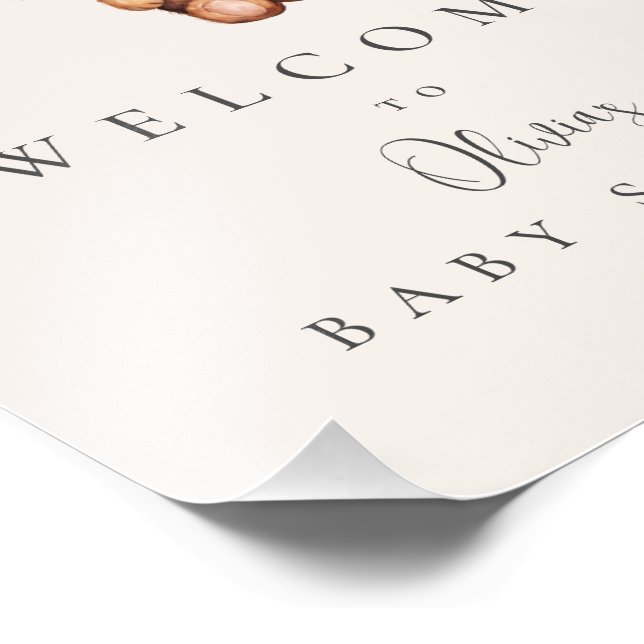 Välkommen till Barly Wait Baby Shower Fototryck (Hörn)