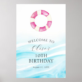 Välkommen till bassäng Party Poster