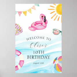 Välkommen till bassäng Party Poster